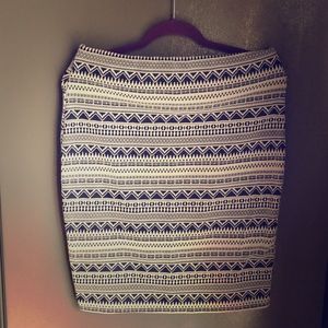 A textured high waisted skirt